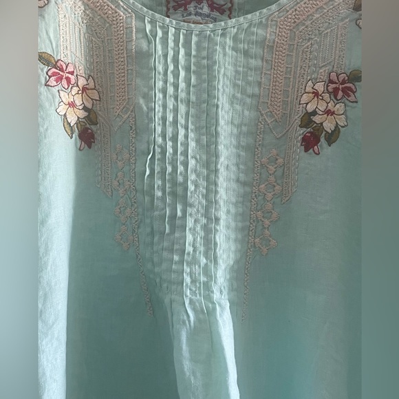 EUC Johnny Was LA Floral Embroidered BOHO Contessa Pintuck Poncho Blouse Size XL - Picture 5 of 15